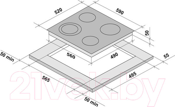 Изображение товара Электрическая варочная панель Krona Orsa 60 BL/S / КА-00002731