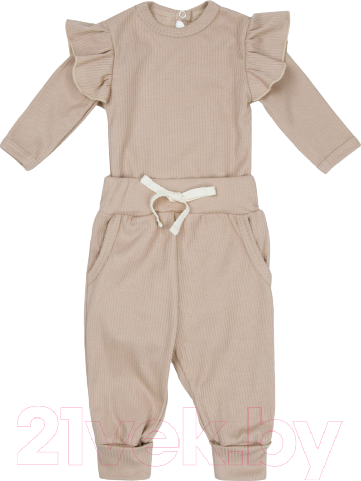 Изображение товара Комплект одежды для малышей Amarobaby Fashion / AB-OD21-FS2/03-56 (бежевый, р. 56)