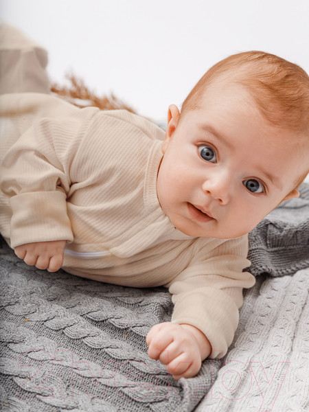 Изображение товара Комбинезон для малышей Amarobaby Fashion / AB-OD21-FS3/03-74 (бежевый, р. 74)