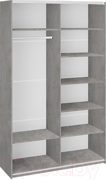 Изображение товара Шкаф-купе ТриЯ Траст СШК 2.140.70-15.15 2-х дверный (бетон/стекло белый глянец)