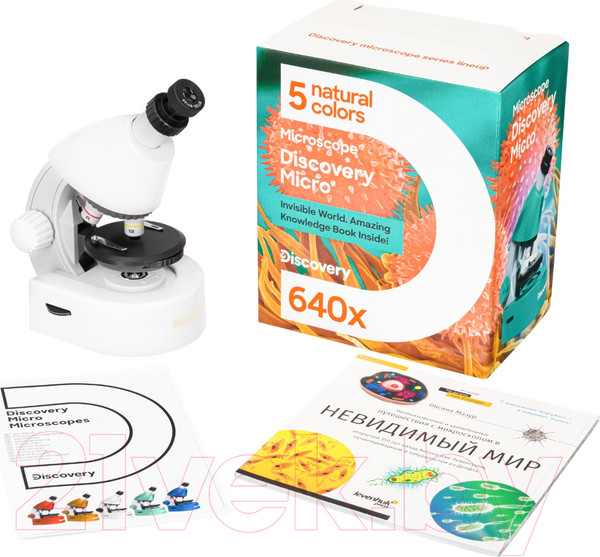 Изображение товара Микроскоп оптический Levenhuk Discovery Micro Polar с книгой / 77952