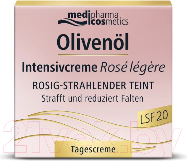 Изображение товара Крем для лица Medipharma Cosmetics Olivenol интенсив Роза дневной легкий LSF20 (50мл)