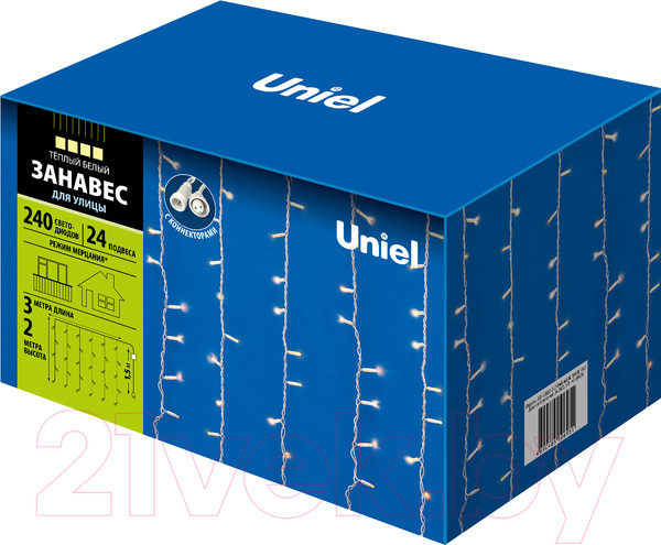 Изображение товара Световой занавес Uniel UL-00003684 (теплый, белый)