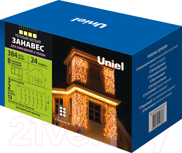 Изображение товара Световой занавес Uniel UL-00008561 (теплый белый)