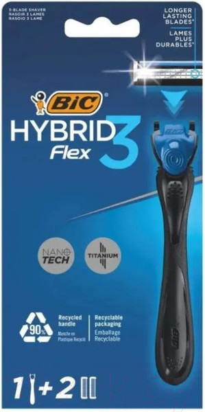 Изображение товара Бритвенный станок Bic Flex 3 Hybrid (+ 2 кассеты)