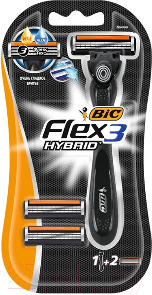 Изображение товара Бритвенный станок Bic Flex 3 Hybrid (+ 2 кассеты)