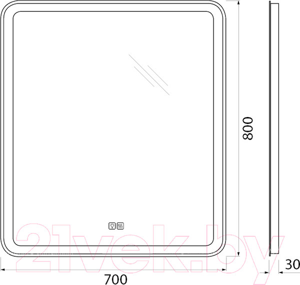 Изображение товара Зеркало BelBagno SPC-MAR-700-800-LED-TCH-WARM