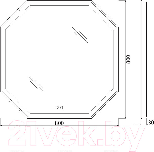 Изображение товара Зеркало BelBagno SPC-OTT-800-800-LED-TCH-WARM