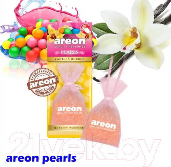 Изображение товара Ароматизатор автомобильный Areon Pearls Vanilla Bubble / ARE-ABP08