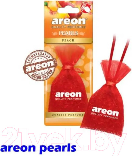 Изображение товара Ароматизатор автомобильный Areon Pearls Peach / ARE-ABP10