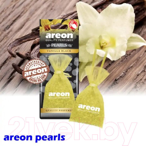 Изображение товара Ароматизатор автомобильный Areon Pearls Vanilla Black / ARE-ABP14