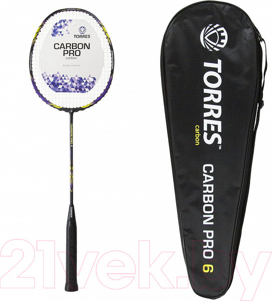 Изображение товара Ракетка для бадминтона Torres Carbon Pro6 / BD-20521 (фиолетовый)