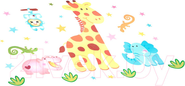 Изображение товара Наклейка на стену Bondibon Жирафик / ВВ1507