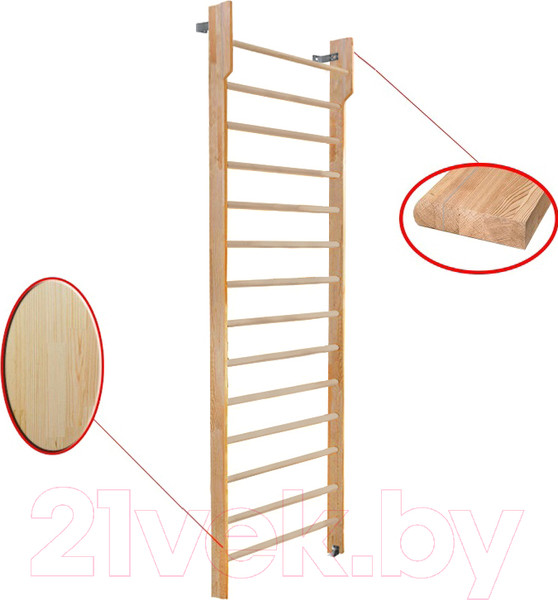 Изображение товара Шведская стенка Dinamika С турником ZSO-002566 (3x1, сосна)