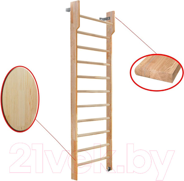 Изображение товара Шведская стенка Dinamika С турником ZSO-002561 (2.4x0.8, сосна)