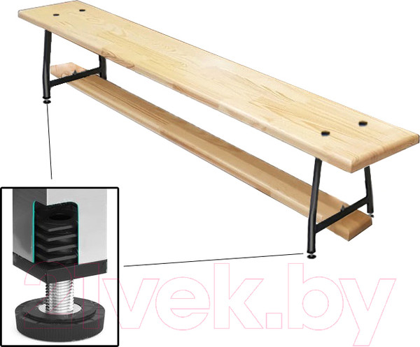 Изображение товара Скамейка гимнастическая Dinamika ZSO-002377 (2м, сосна)