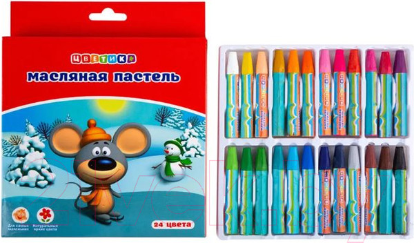 Изображение товара Набор масляной пастели Цветик 7041971 (24цв)
