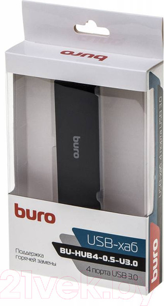 Изображение товара USB-хаб Buro BU-HUB4-0.5-U3.0