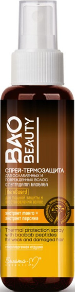 Изображение товара Спрей для волос Белита-М Baobeauty Термозащита для ослабленных поврежденных волос  (190мл)