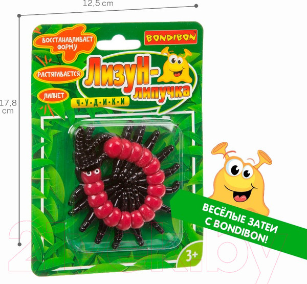 Изображение товара Сквиш Bondibon Чудики. Лизун-липучка. Сороконожка / ВВ3506