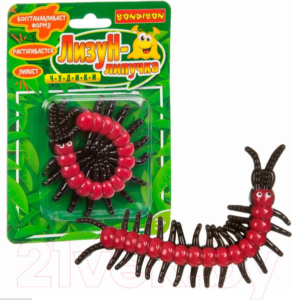 Изображение товара Сквиш Bondibon Чудики. Лизун-липучка. Сороконожка / ВВ3506