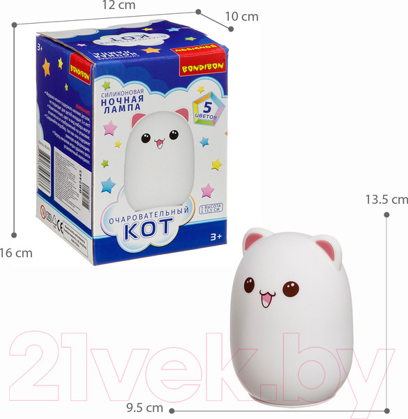 Изображение товара Ночник Bondibon Очаровательный кот / ВВ2443