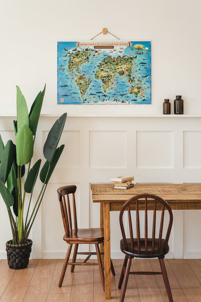 Изображение товара Настенная карта Globen Животный и растительный мир Земли, для детей / КН011