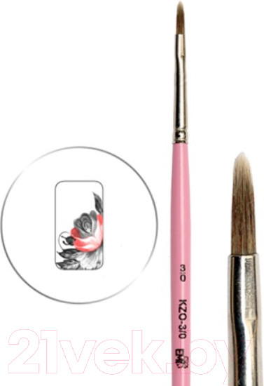 Изображение товара Кисть для маникюра E.Mi Для Жостовской росписи Овал №3/0