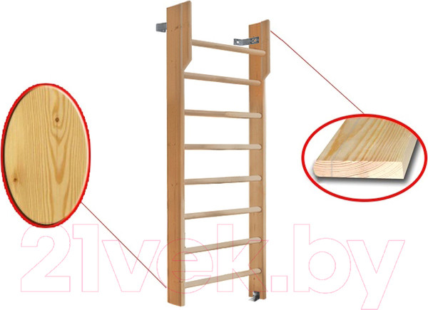 Изображение товара Шведская стенка Dinamika Детская с турником ZSO-002549 (1.8x0.7, сосна)