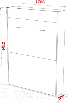 Изображение товара Шкаф-кровать трансформер Макс Стайл Studio 18мм 160x200 (Egger дуб бардолино натуральный Н1145 ST10)
