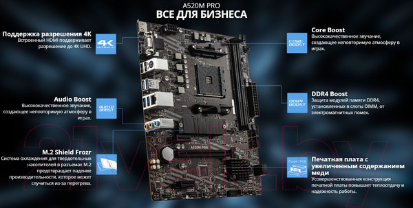 Изображение товара Материнская плата MSI A520M Pro