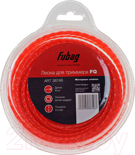Изображение товара Леска для триммера Fubag 38746