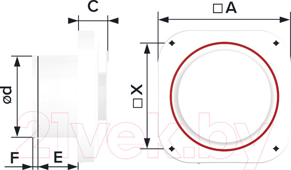 Изображение товара Вентилятор накладной ERA D 125 / Disc 5 C