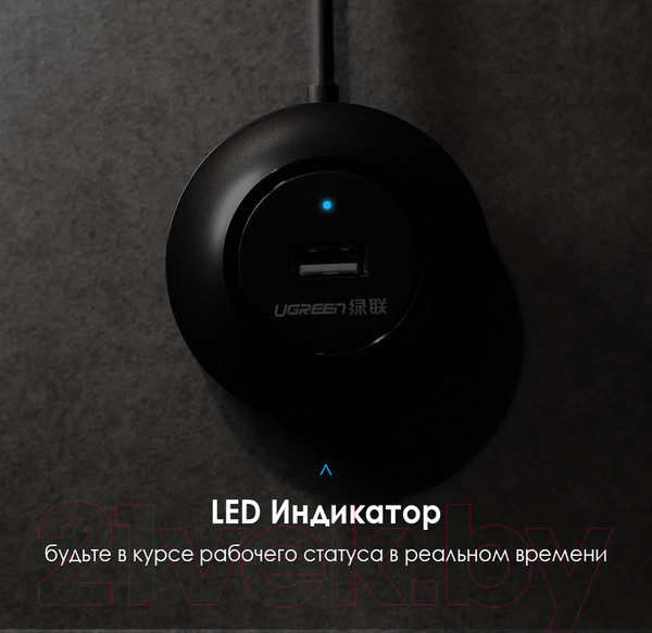 Изображение товара USB-хаб Ugreen CR106 / 20277 (черный)