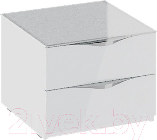 Изображение товара Прикроватная тумба ТриЯ Глосс ТД-319.03.01 (белый глянец/стекло)