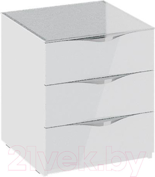Изображение товара Прикроватная тумба ТриЯ Глосс ТД-319.03.02 (белый глянец/стекло)