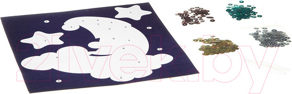 Изображение товара Набор для творчества Bondibon Аппликация пайетками. Месяц / ВВ2163