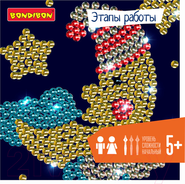 Изображение товара Набор для творчества Bondibon Аппликация пайетками. Месяц / ВВ2163