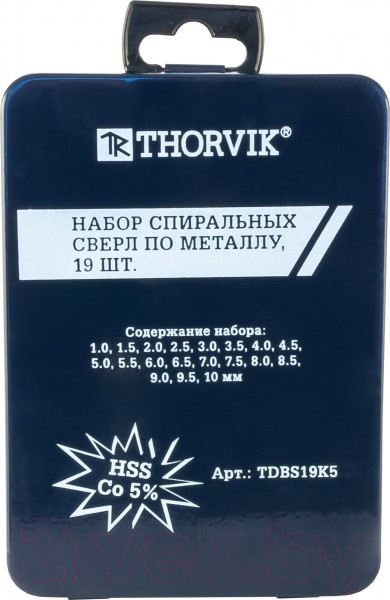 Изображение товара Набор сверл Thorvik TDBS19K5