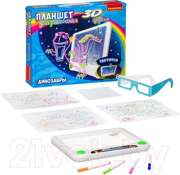Изображение товара Доска для рисования Bondibon Планшет с 3D эффектом. Динозавры / ВВ3302