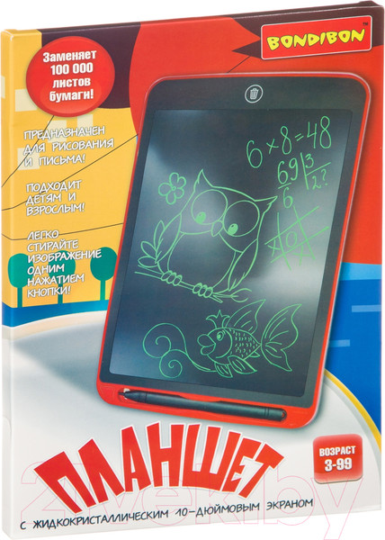 Изображение товара Электронный блокнот Bondibon Планшет / ВВ4213 (красный)