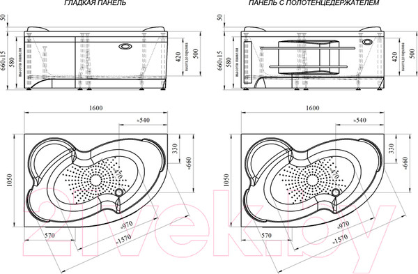 Изображение товара Ванна акриловая Vannesa Ирма 160x105 L / 2-78-0-1-9-229