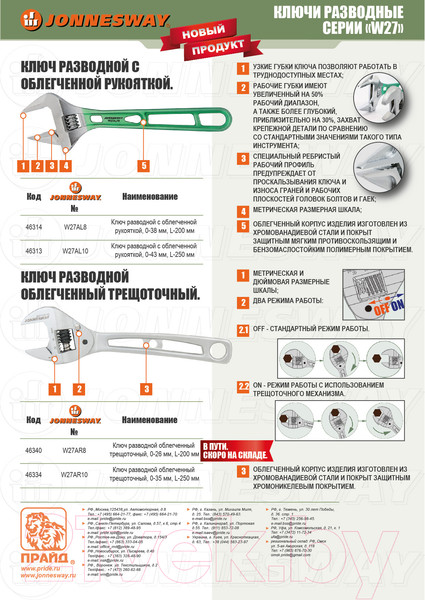 Изображение товара Гаечный ключ Jonnesway W27AL10