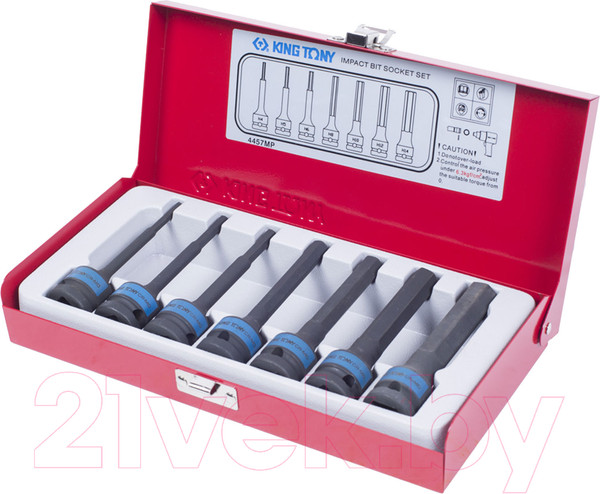 Изображение товара Набор головок слесарных King TONY 4457MP