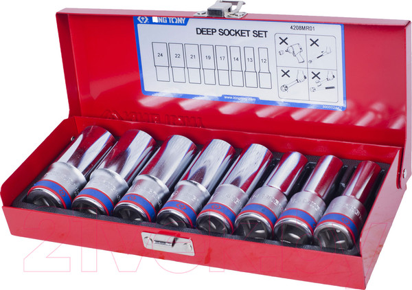Изображение товара Набор головок слесарных King TONY 4208MR01