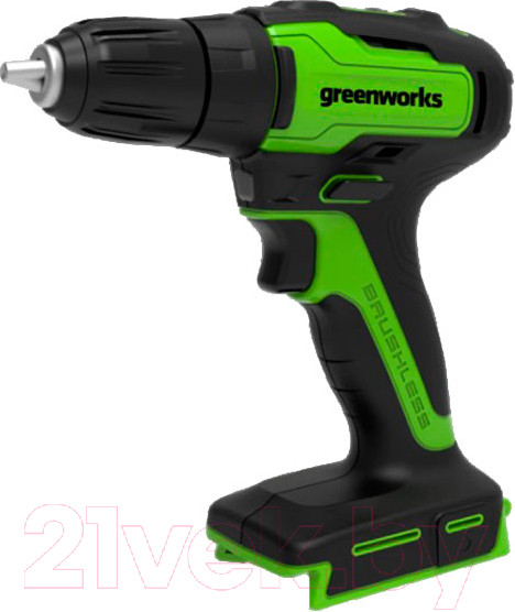 Изображение товара Аккумуляторная дрель-шуруповерт Greenworks GD24DD35 бесщеточная 24V / 3704007 (без АКБ и ЗУ)