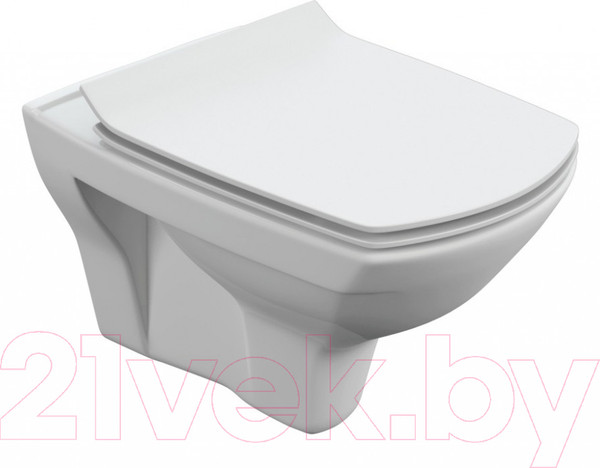 Изображение товара Унитаз подвесной с инсталляцией Cersanit Carina S-MZ-CARINA-XL-COn-S-DL-w + 525 040000 + D7 040037