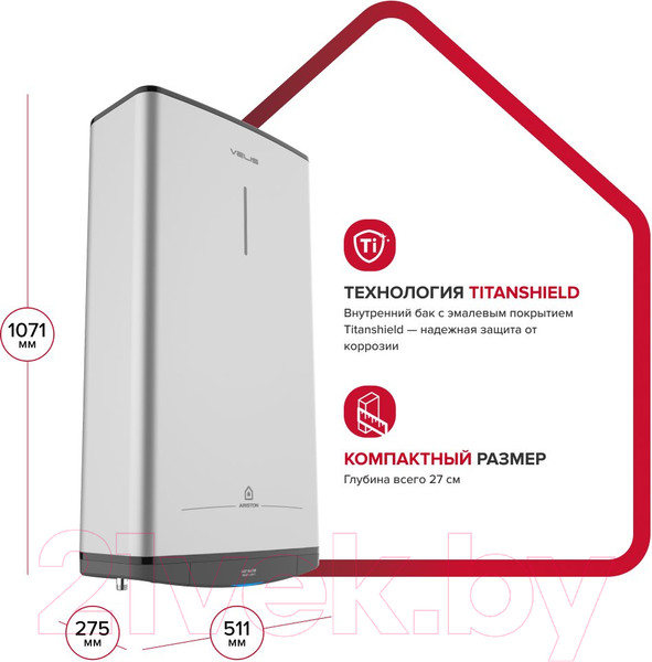 Изображение товара Накопительный водонагреватель Ariston ABS VLS PRO R 80 (3700709)