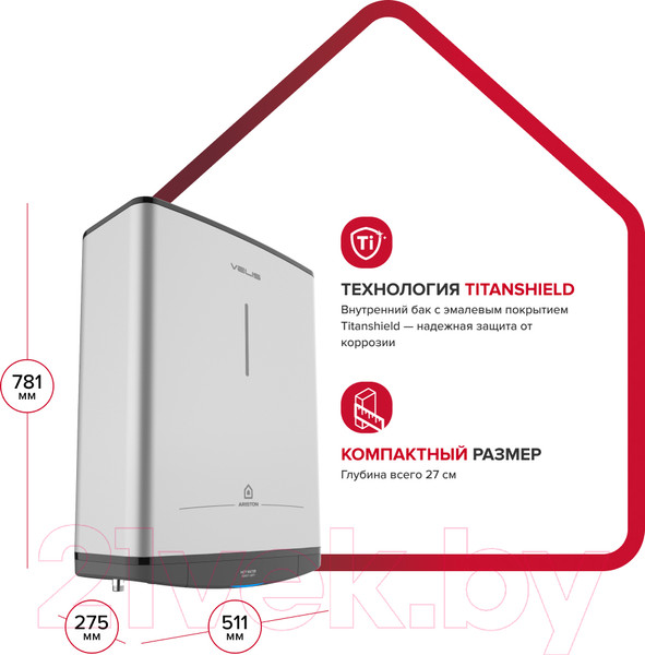 Изображение товара Накопительный водонагреватель Ariston ABS VLS PRO R 50 (3700708)