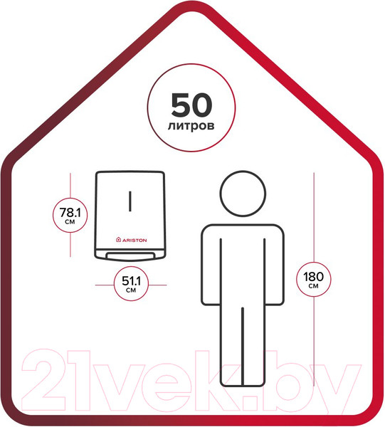Изображение товара Накопительный водонагреватель Ariston ABS VLS PRO INOX R 50 (3700686)